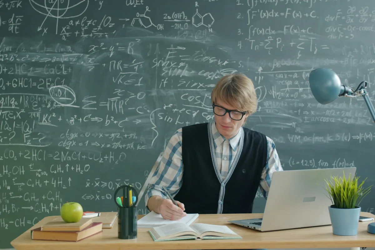 Student learning with a laptop